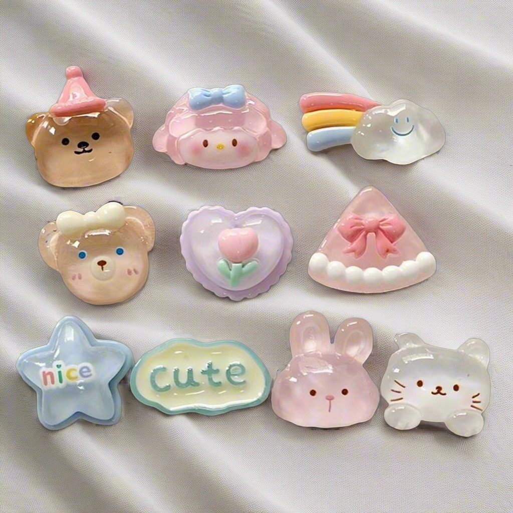 1pc trong suốt Rainbow Bear Dòng dễ thương Sandals Stickers Sandals Khóa cho Sandals 3D Stereo Phụ kiện