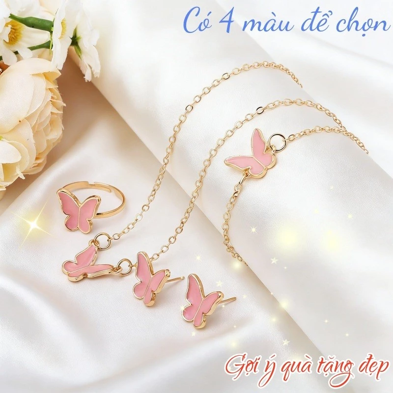 Bướm Bộ Trang Sức Vòng Cổ Bông Tai Vòng Tay Thanh Lịch  Quà Tặng Cho Nữ,Sinh nhật,Lễ tình nhân