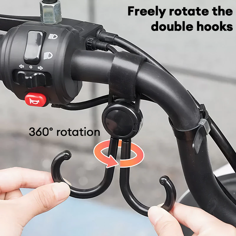 Móc treo đa năng xoay 360° hai móc dùng cho xe đạp điện xe đẩy trẻ em xe đồ chơi trẻ em. bền chắc