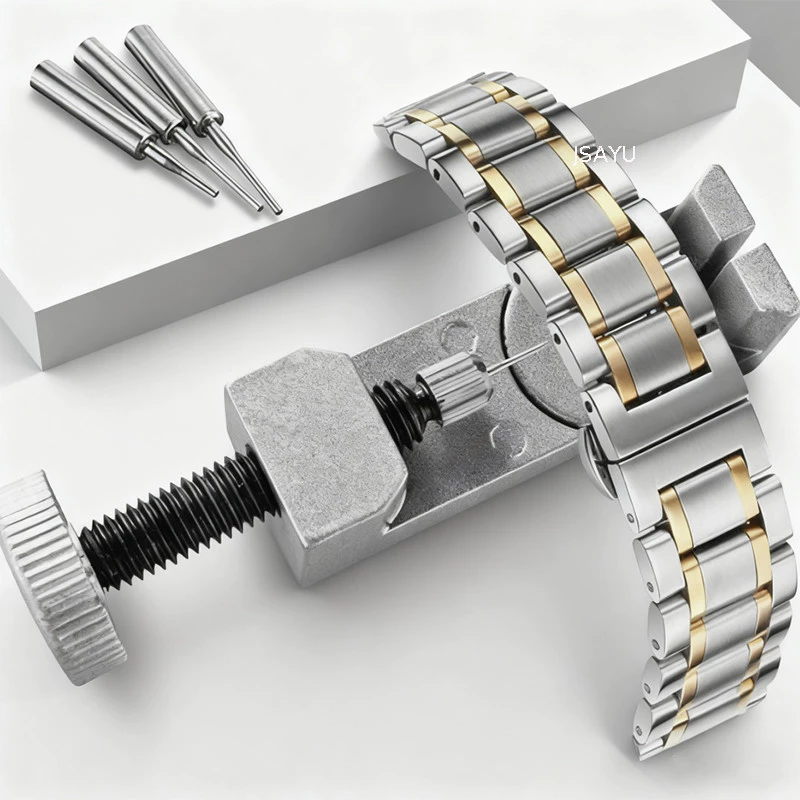 Dụng cụ tháo dây đồng hồ với thiết kế P có thể thay thế, được gia cố chắc chắn, giúp điều chỉnh dây đeo