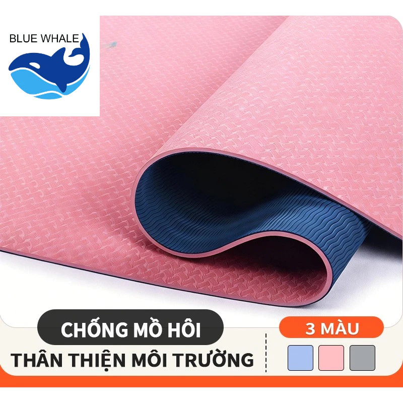 Thảm Tập Yoga TPE ,Thảm Tập Gym 6mm 2 Lớp Chống Trơn Trượt Cao Cấp thảm tập gym yoga 8mm