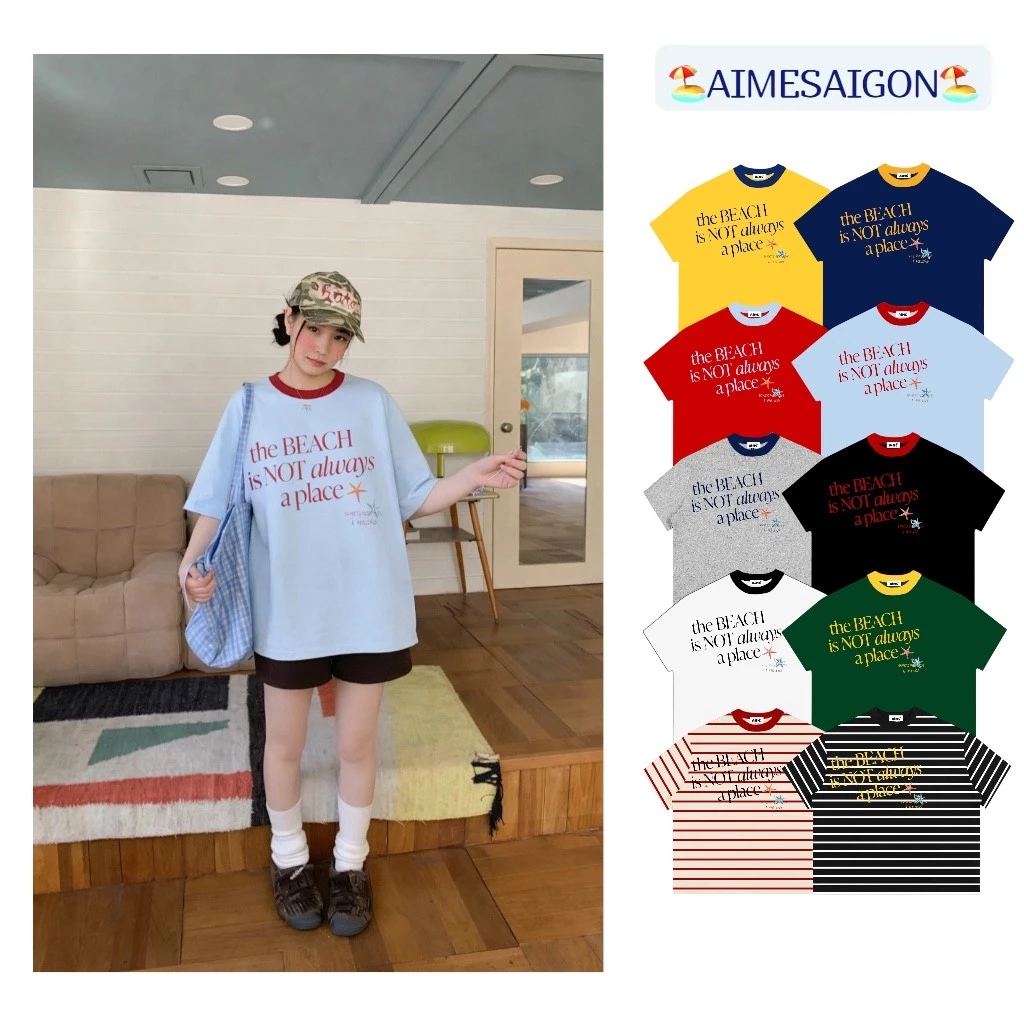 A4 Aimesaigon Áo Thun Big Boxy LocalBrand Form Rộng Tay Ngắn Cotton 250gsm "theBEACH" Nam Nữ Unisex Mùa Hè