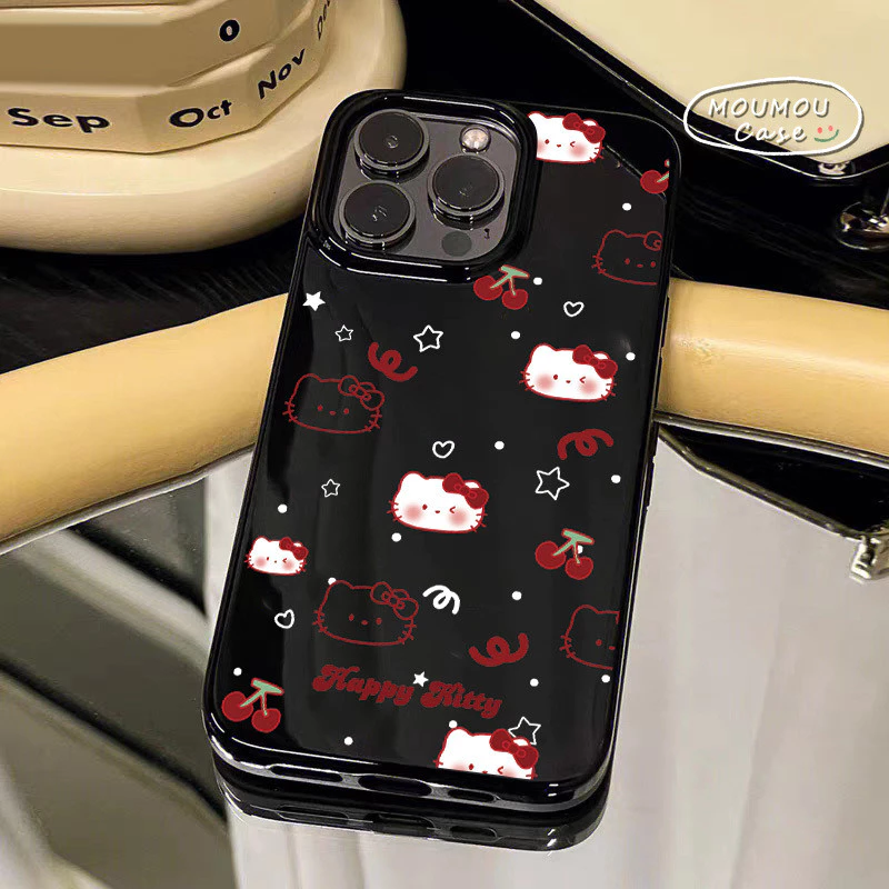 Ốp Lưng Cho Iphone 17 13 16 11 15 12 14 Pro Max 17Air 16 14 7 15 8 6s Plus Bề mặt bìa bóng Kitty dễ thương hạnh phúc