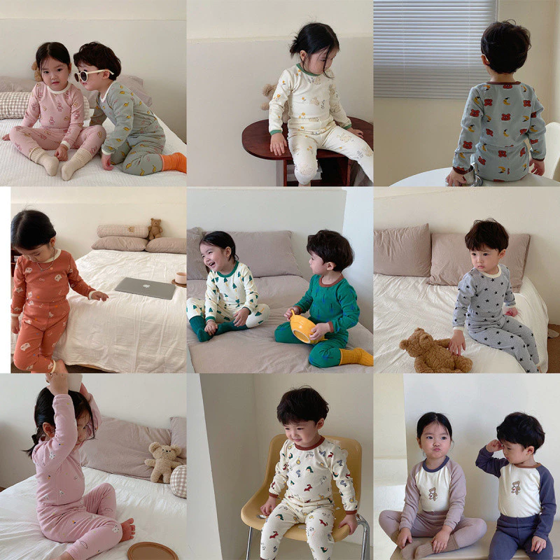 Mùa Xuân Thu Cotton Nguyên Chất Bộ Đồ Ngủ Trẻ Em Hoạt Hình Thường Ngày Quần Lót Bé Homewear Phù Hợp Với 80-160cm