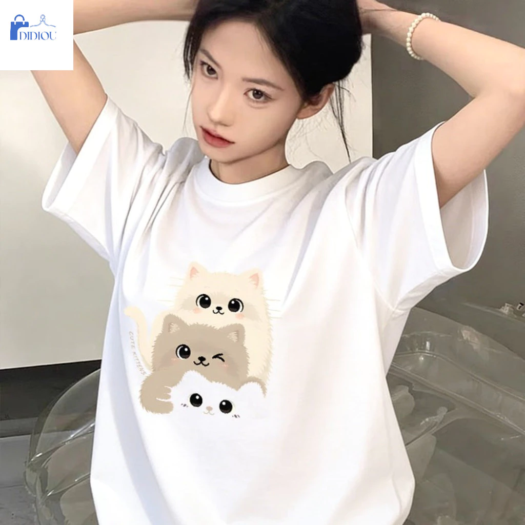 Áo thun nữ dễ thương, kiểu dáng thường ngày, chất liệu mềm mại và thoáng khí.