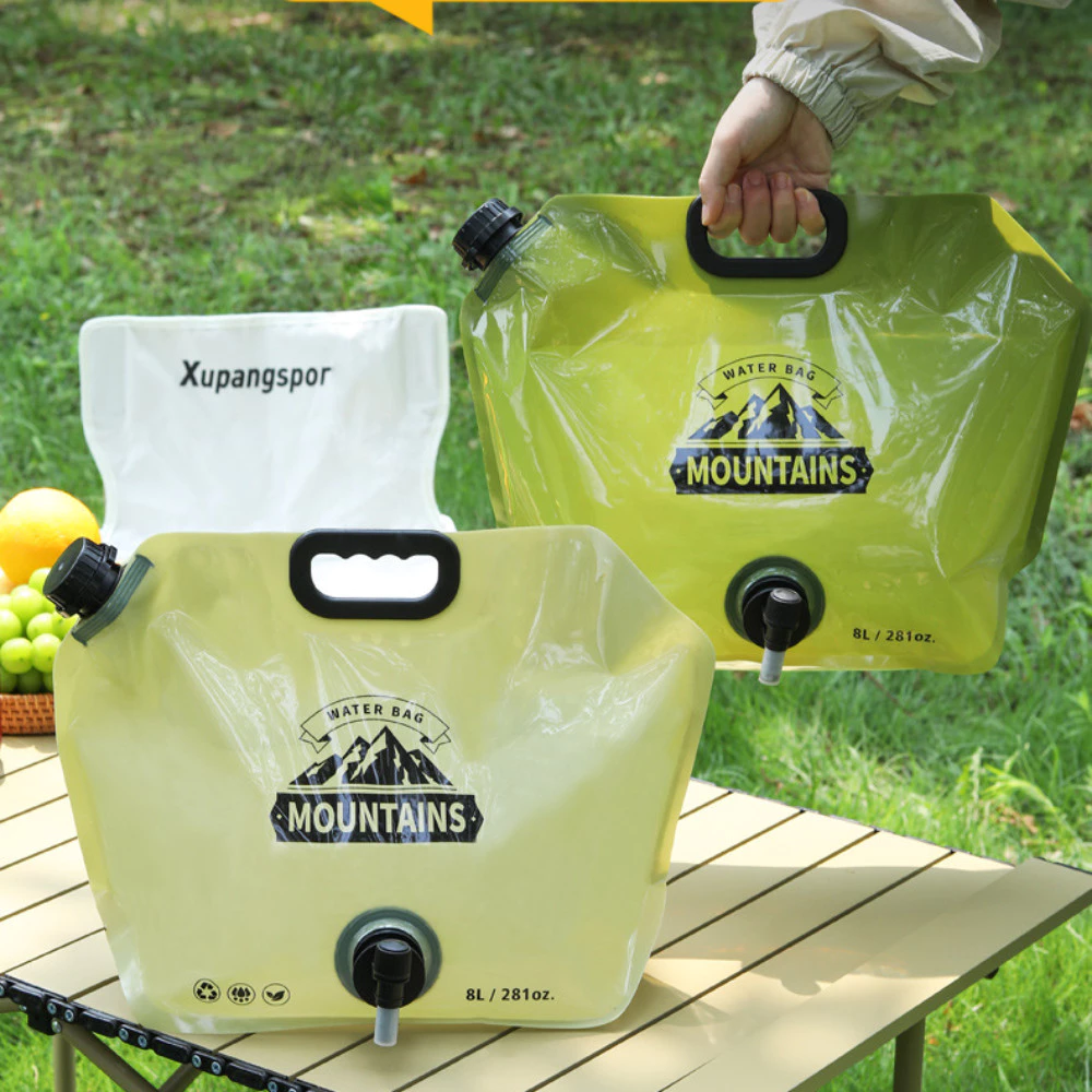 Túi Đựng Nước Dã Ngoại 8L Có Vòi Rót, Bình Nước Gấp Gọn Cắm Trại, Water Bag Du Lịch Picnic