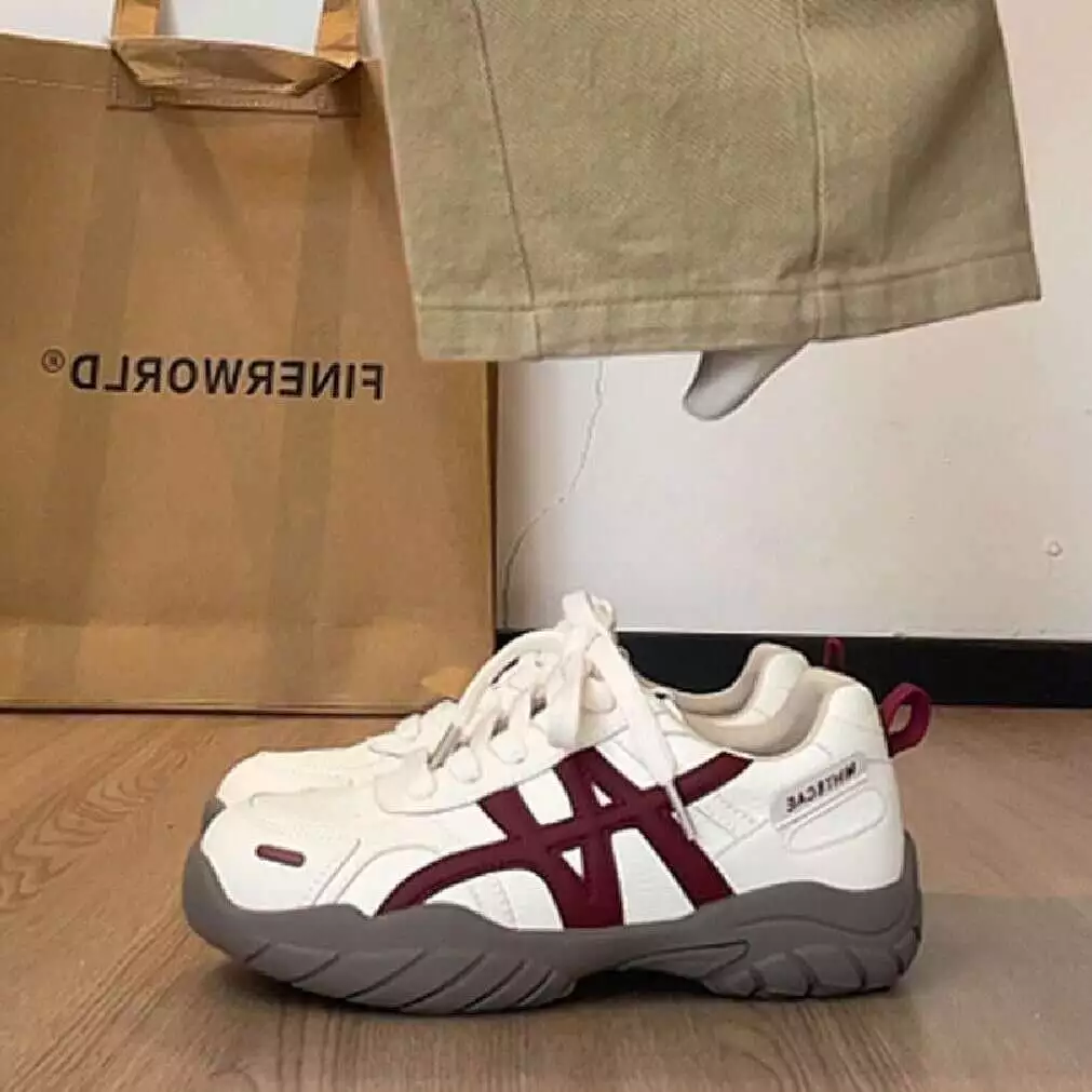 [Chất] Giày Thể Thao Nữ Đế Xuồng Cao 4cm, Sneaker Nữ Tăng Chiều Cao Phối Sọc Nâu Thời Trang Mẫu Mới  Đi Học Đi Chơi