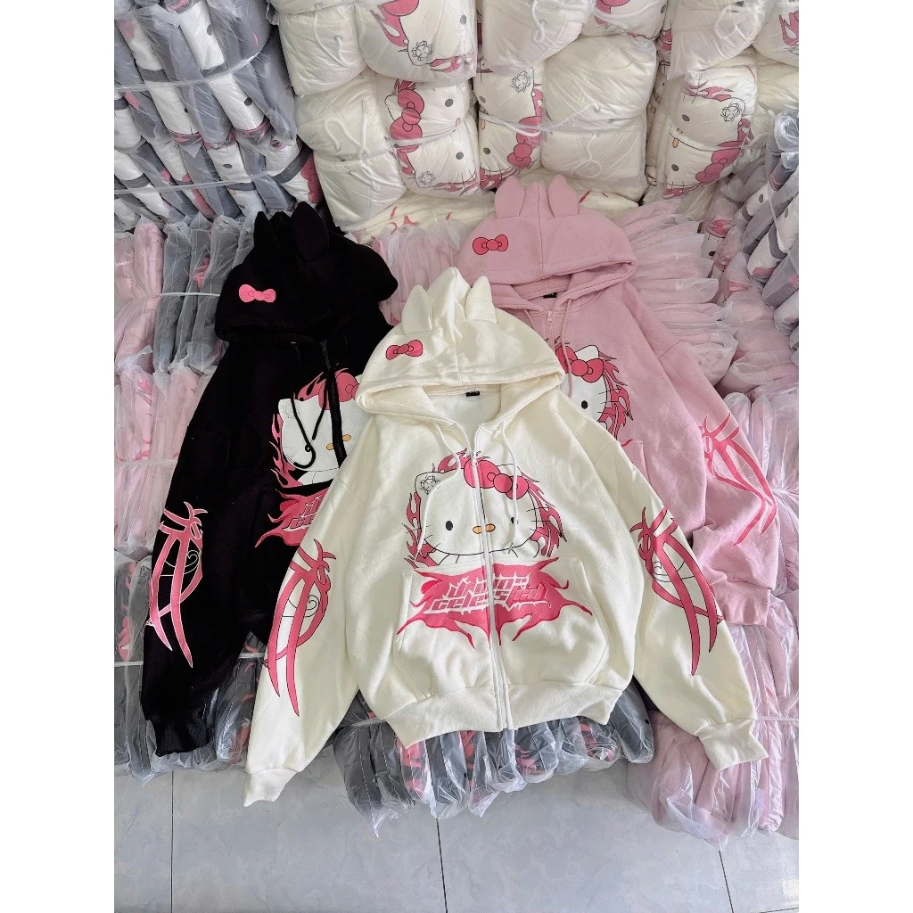 ÁO KHOÁC HOODIE NỈ NAM NỮ IN MÈO LỬA GELES XSTT FASHION