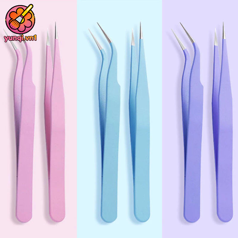🎀yunqi🎀 Nhíp Gắp Kẹp Lông Mi Bằng Thép Không Gỉ Dài Dễ Sử Dụng