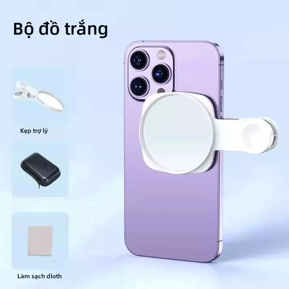 Gương selfie phản quang độ phân giải cao mới cho điện thoại di động có Camera sau và kẹp selfie phía sau