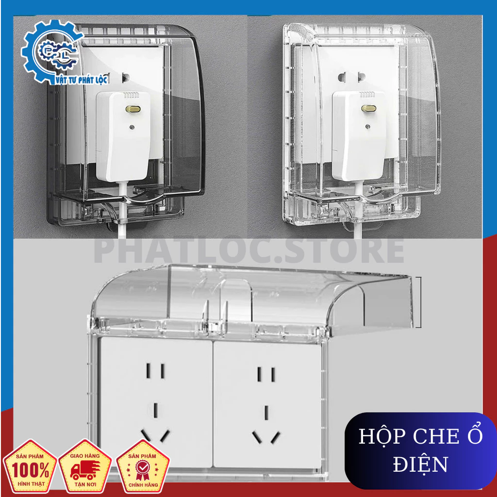 Hộp Che Ổ Điện Trong Suốt Đơn-NC-Đôi - Hộp Chống Nước Cho Ổ Cắm, Ổ Điện Ngoài Trời, Trong Nhà Tắm An Toàn, tiện lợi