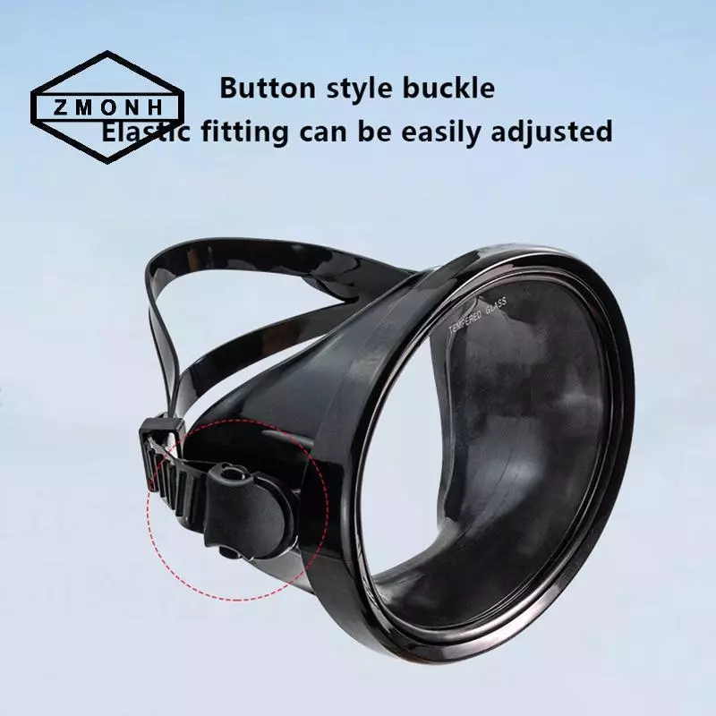 Mặt nạ lặn ống thở hình bầu dục ZMONH Mặt nạ câu cá Mặt nạ nhìn rộng Kính cường lực Kính lặn ống kính dành cho người lớn * mới