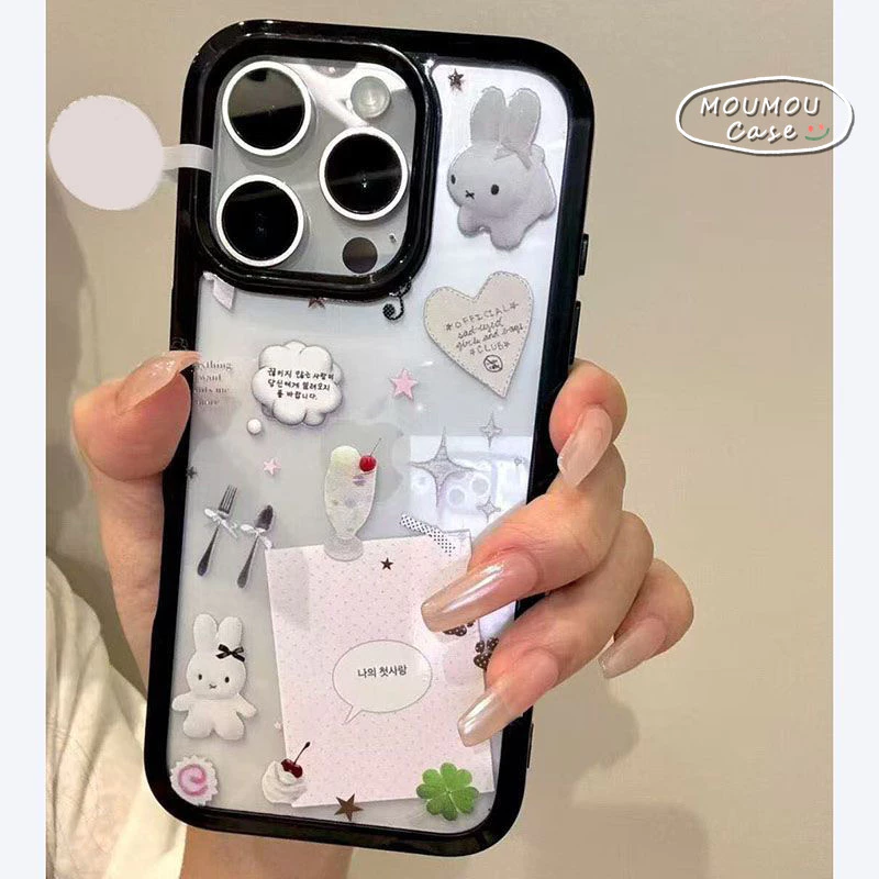 Ốp Lưng Cho IPhone 11 17 16 15 13 14 12 Pro Max AIR 16 15 Plus XR XS Max Vỏ trong suốt Acrylic ngọt ngào tươi mát