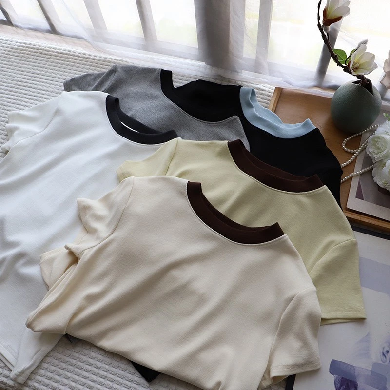 👕 ÁO THUN NỮ PHỐI VIỀN CỔ – FORM ÔM NHẸ, DỄ PHỐI ĐỒ