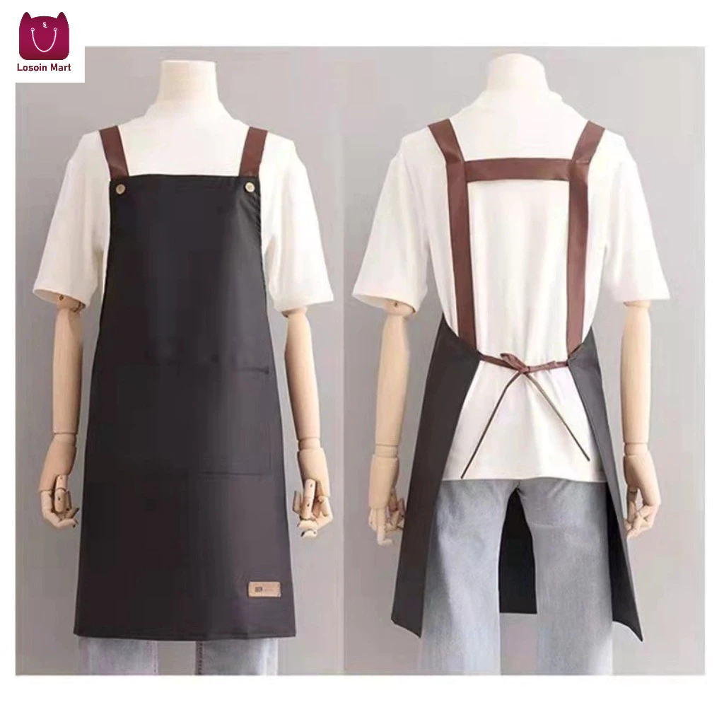 Tạp dề nhà bếp, tạp dề chống thấm nước, đồng phục nhà hàng, chống dầu mỡ và chống bám bẩn, thiết kế đơn giản.