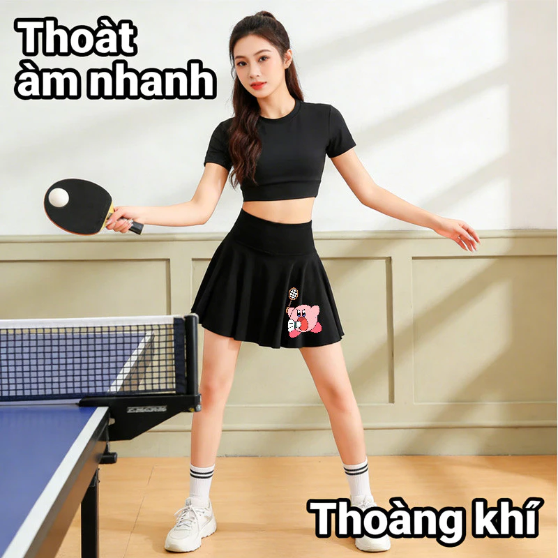 Váy ngắn YONEX mềm mại, thoải mái, phù hợp cho các hoạt động thể thao như cầu lông, chạy bộ và yoga.