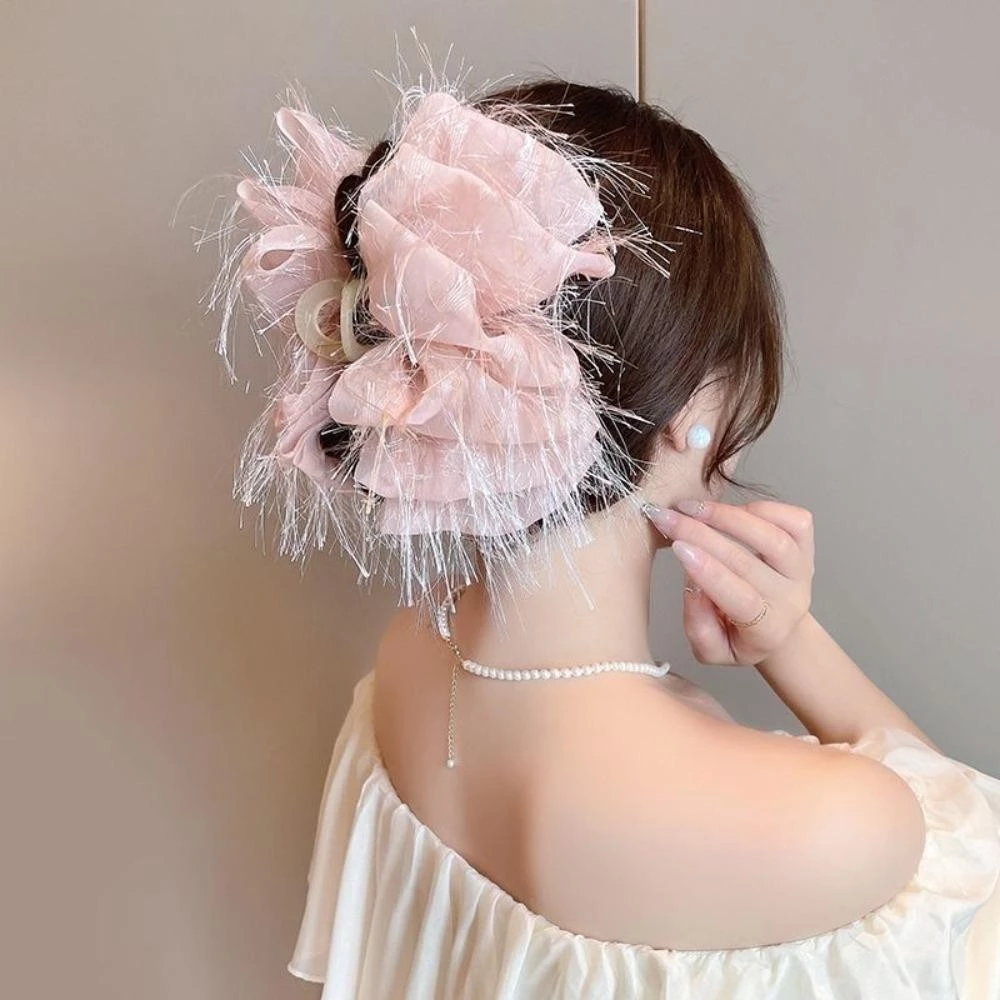 Kẹp Tóc Lớn Ngọt Ngào, Kẹp Cá Mập Thanh Lịch Tua Rua Thời Trang Cho Bé Gái