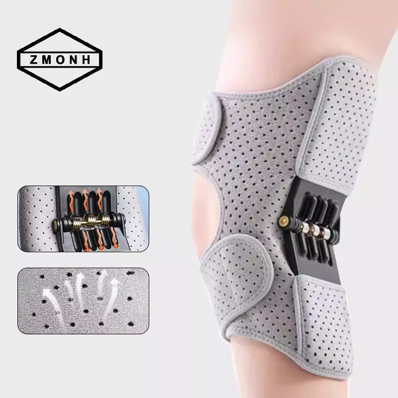 ZMONH Lò xo phục hồi mạnh mẽ Hỗ trợ đầu gối Chống trượt thoáng khí Tăng cường đầu gối có thể điều chỉnh Bộ ổn định lò xo Nẹp Hỗ trợ khớp * mới