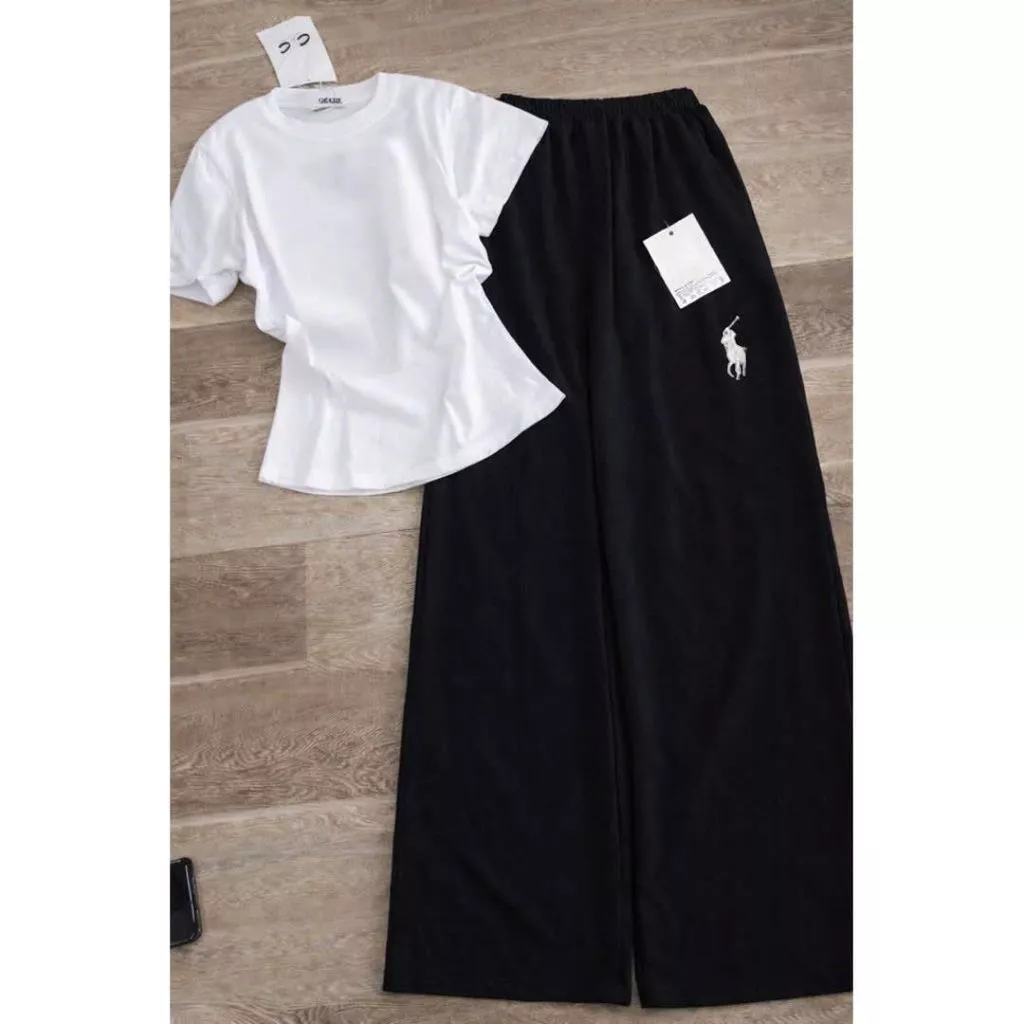 sét bộ quần da cá ngựa đen dài 95cm+ phối kèm áo Croptop TRƠN chất tăm lạnh -thuba94