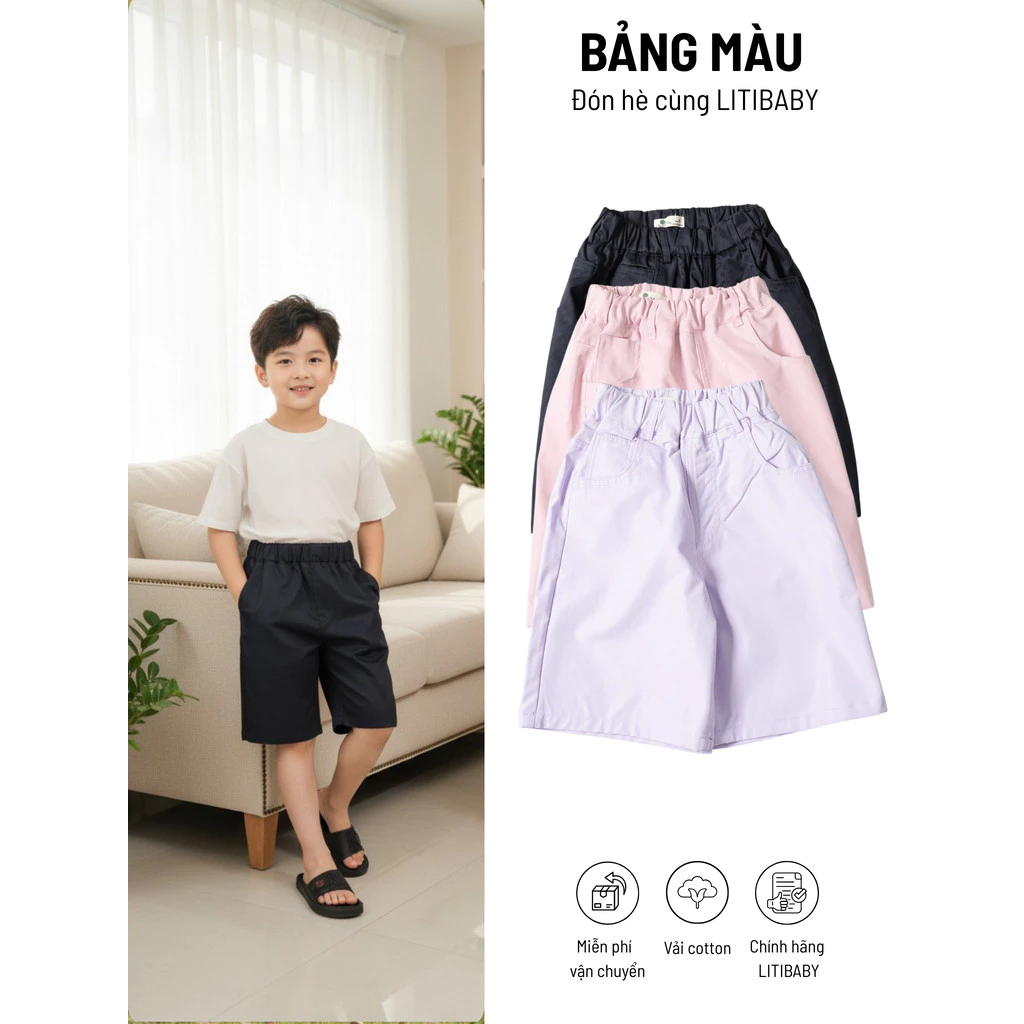 Quần Đùi Trẻ Em Basic LITIBABY cho bé 6-14 tuổi NH14