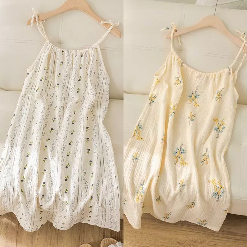 Mua một tặng một chiếc váy ngủ kiểu tiên nữ, váy ngủ mùa hè mỏng nhẹ, rộng rãi, không tay, ngọt ngào, tươi tắn - Order