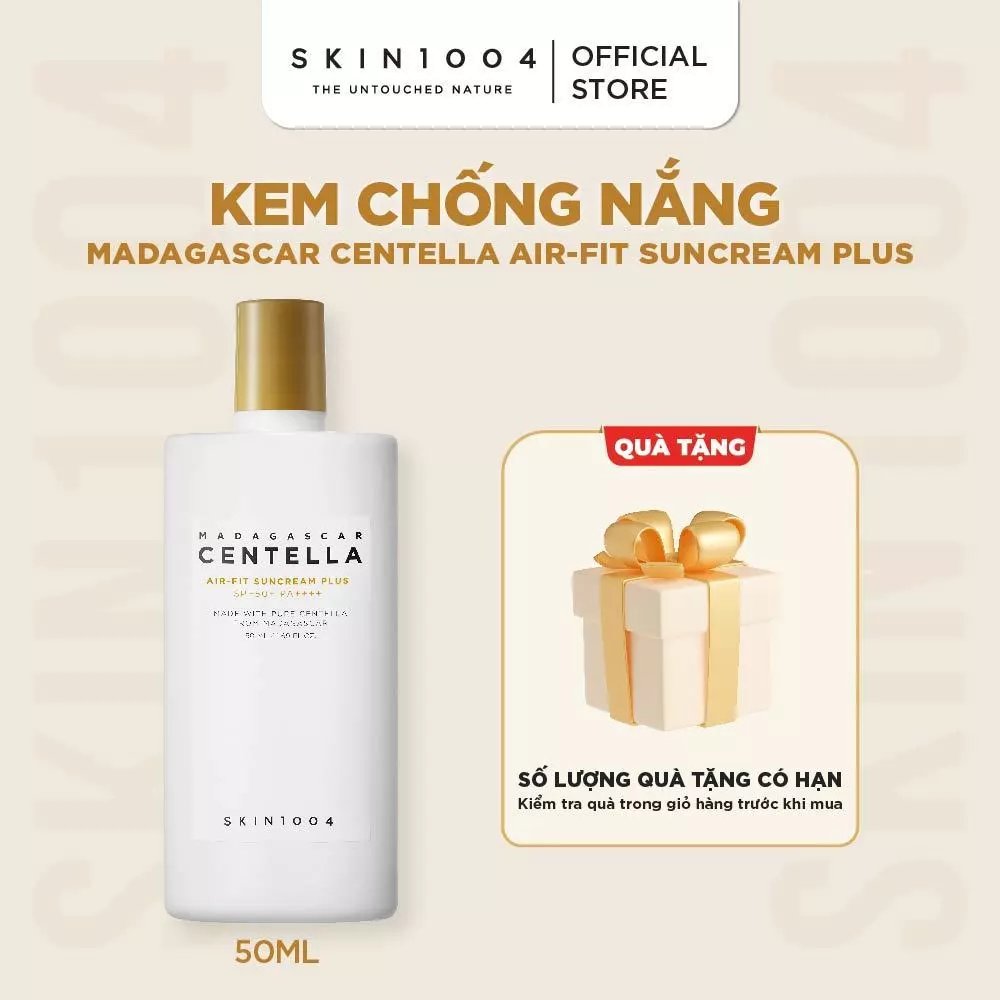 Kem chống nắng vật lí SKIN1004 Madagascar Centella Air-Fit SunCream Plus SPF50+ PA++++ 50ml