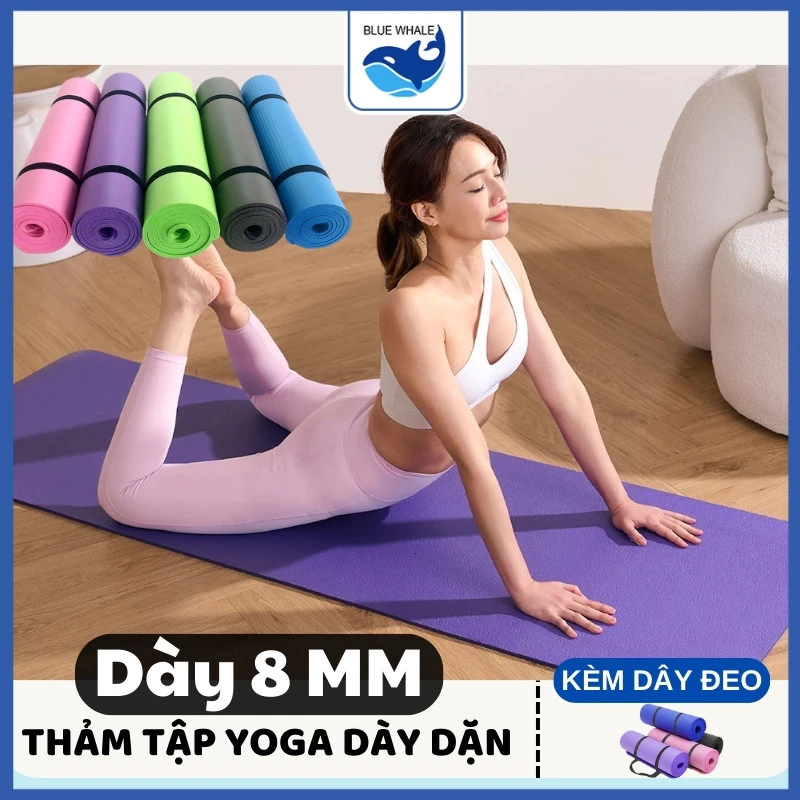 THẢM TẬP YOGA, THẢM TẬP GYM TPE CAO CẤP 2 LỚP 8MM