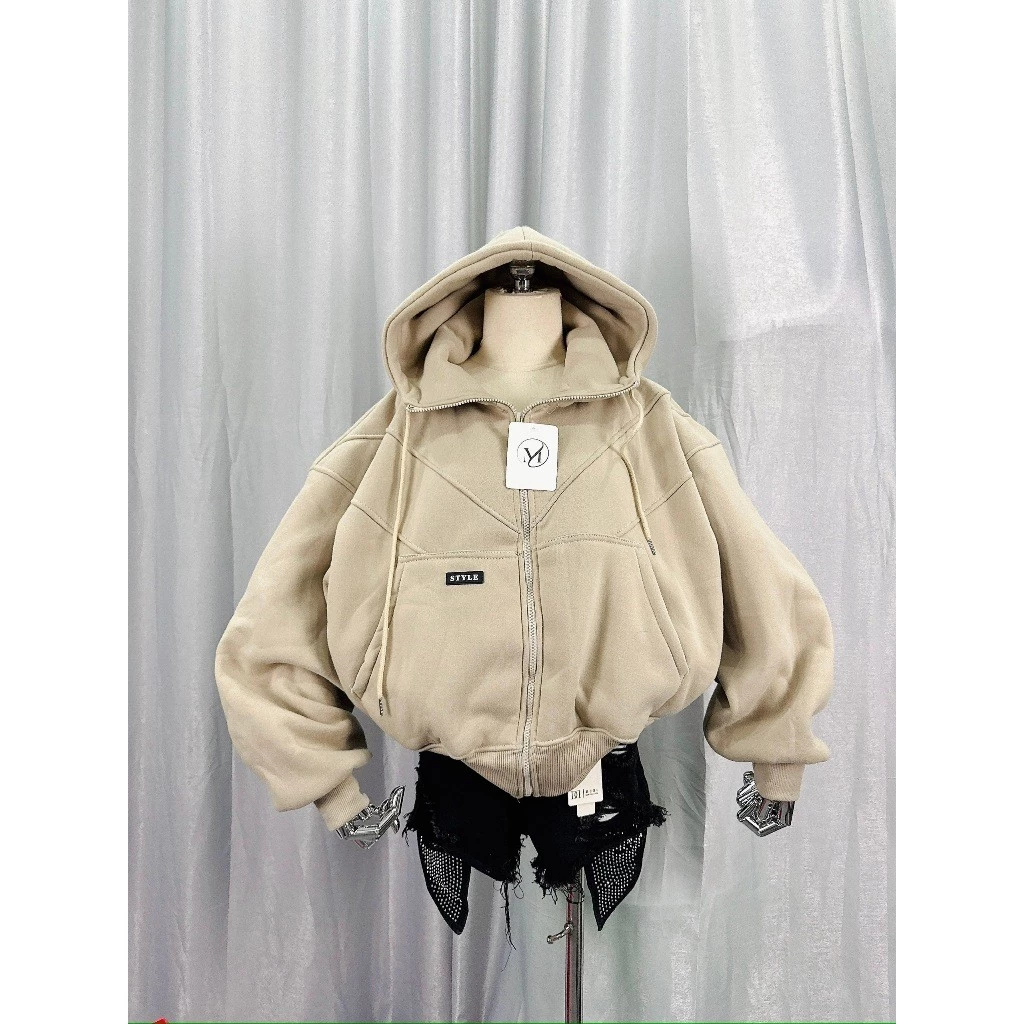 ÁO KHOÁC NỈ BOXY DÀY CÓ NÓN HỌA TIẾT IN CHỮ STYLE XSTT FASHION