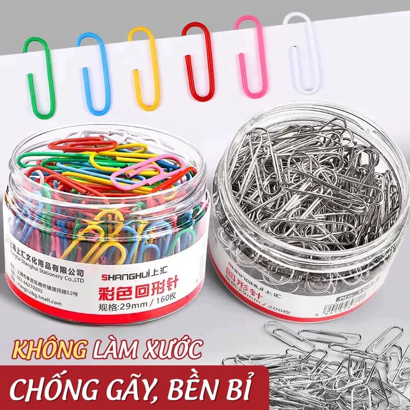 Ghim Kẹp Giấy Mini 100/200 Chiếc - Kẹp Vòng Tài Liệu Kim Loại Bền Đẹp, Văn Phòng Phẩm Thiết Kế Nhỏ Gọn và Thực Tế