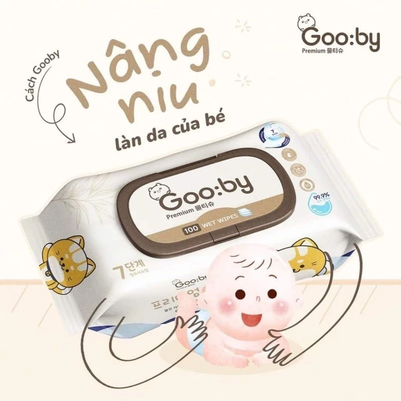 [COMBO 5 GÓI] Khăn ướt Gooby Premium cao cấp, không parabens, không cồn, mềm mịn, an toàn cho bé