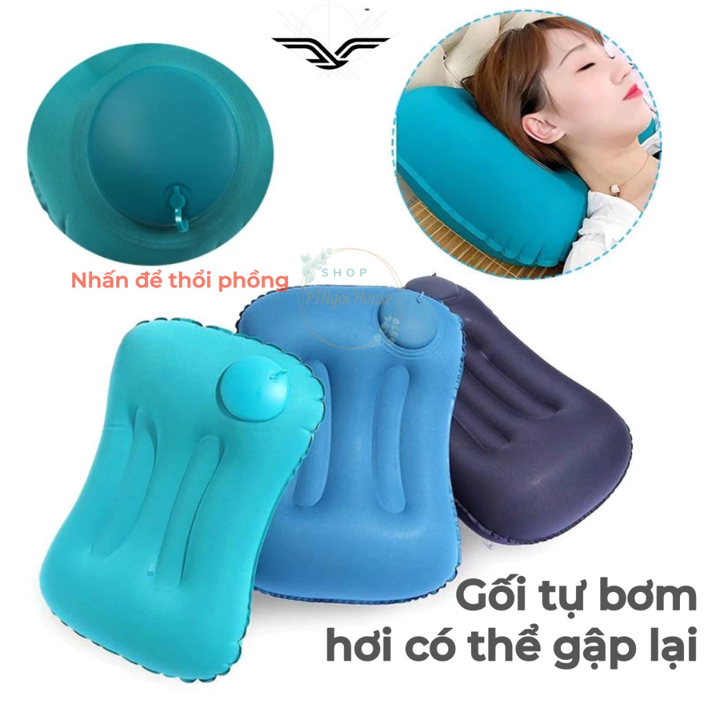 Gối Bơm Hơi Kiểu Dáng Êm Ái Tiện Dụng Thích Hợp Cho Các Chuyến Đi Du Lịch Cắm Trại - HÀNG CÓ SẴN