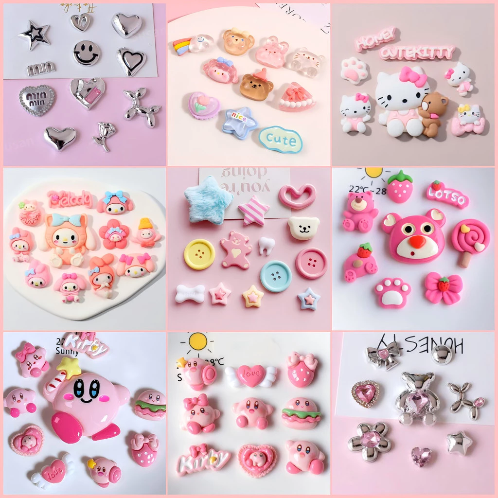 Bộ 13 miếng Cub/Hồng Star Pattern Dép Phụ kiện Sandal Stickers Trang trí Sandal Charm Stickers