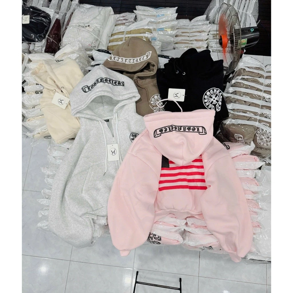 ÁO KHOÁC HOODIE NỮ FORM LỬNG CÓ NÓN IN CHỮ DHRO THIẾT KẾ LÁ CỜ XSTT FASHION