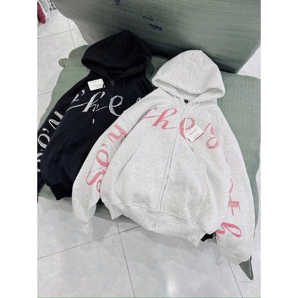 ÁO KHOÁC HOODIE NỈ NAM NỮ THIẾT KẾ KHÓA KÉO IN CHỮ CHEY XSTT FASHION