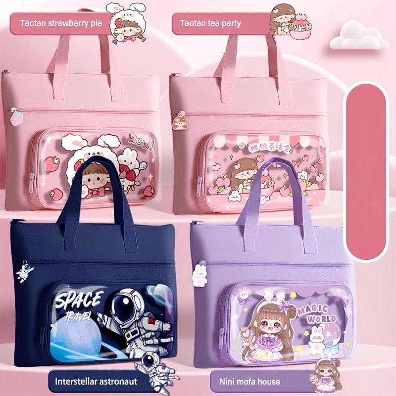 🌸FREESHIP🌸Túi Học Thêm Cho Bé Kiểu Ngang, 2 Lớp Dày Dặn Bền Đẹp Chống Thấm Nước Tiện Dụng