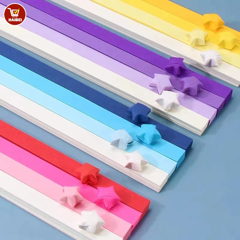 Giấy gấp, bộ 540 dải, mỗi dải dài 24 cm, dùng để tự làm ngôi sao ước nguyện.