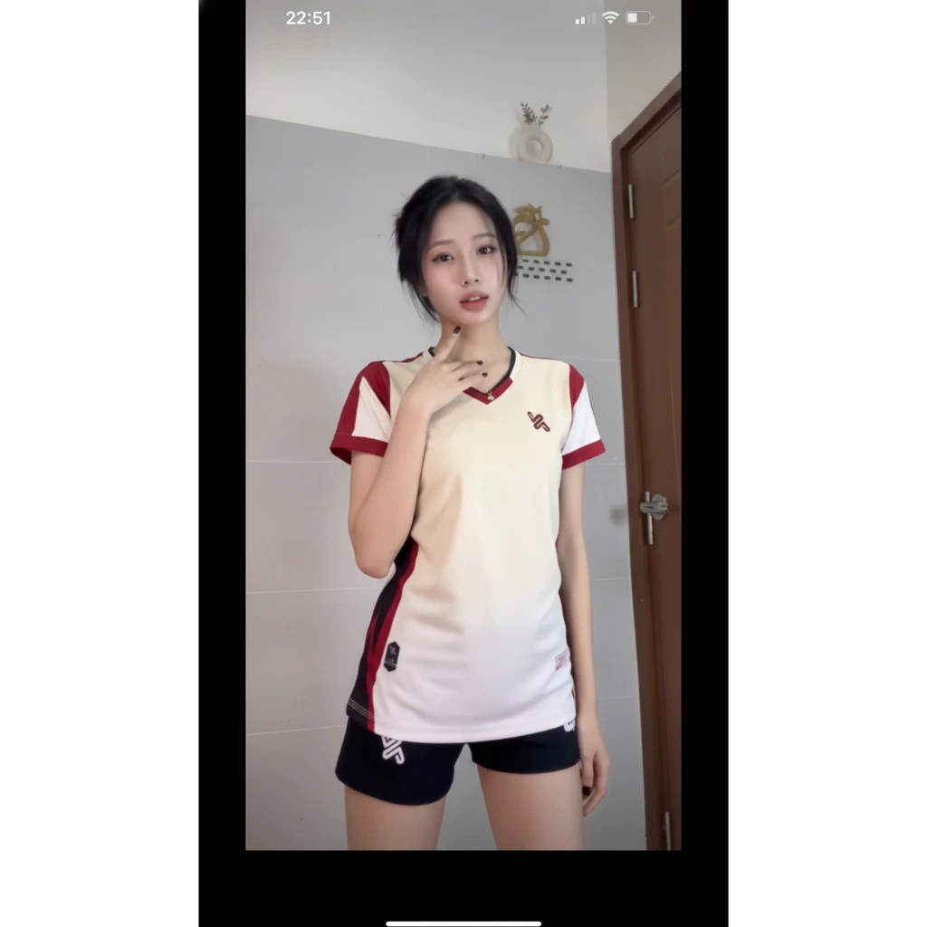 Bộ Quần Áo Bóng Chuyền Nam/Nữ A.mac KEM ,Đồ Bóng Chuyền Áo Thể Thao Chất Vải Mè Co Giãn , Có in Tên Số