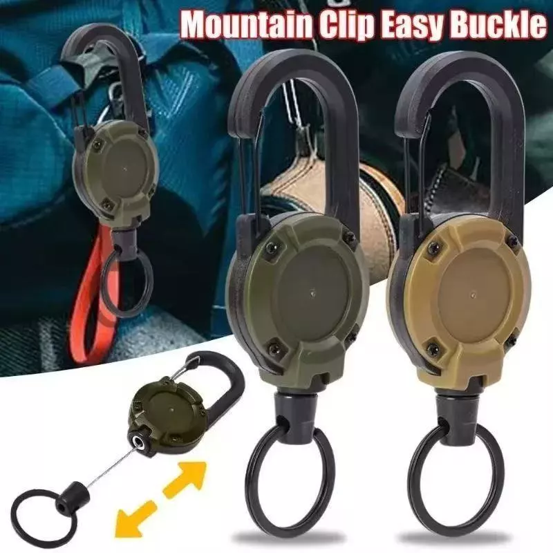 Dây Dây Hồi Phục Chống Mất Phong Cách Chiến Thuật Dễ Dàng Rút Móc Khóa Cắm Trại Ngoài Trời Ba Lô Dây Buộc Cao Có Thể Thu Vào
