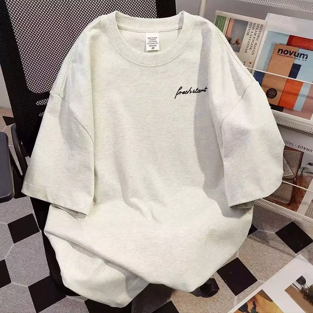 Áo phông unisex tay lỡ cotton su mát độc đáo - in chữ kí nhỏ ở nguuc
