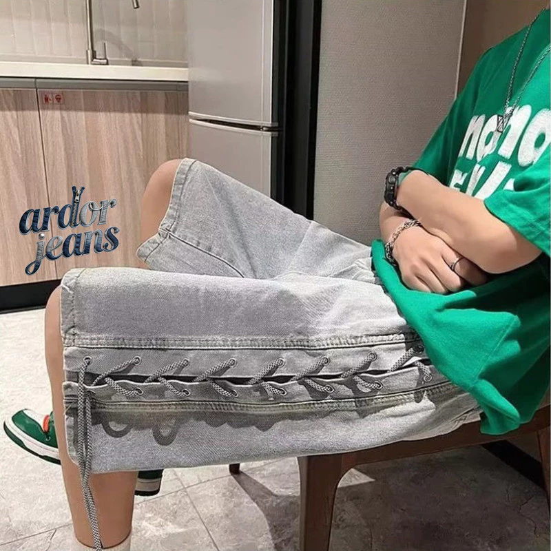 Quần short Denim nam mùa hè quần dài năm phần tư