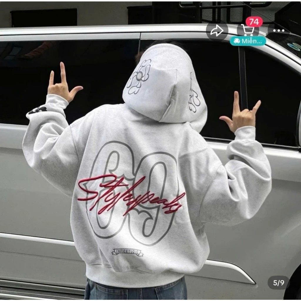 ÁO KHOÁC HOODIE NAM NỮ FORM TO IN SỐ 69 CHẤT NỈ BÔNG CÓ DÂY KÉO PHAO XSTT FASHION