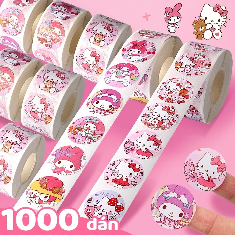 Cuộn 500 Sticker Phụ Kiện Đa Dạng, Tem Dán Hoạt Hình Cute Ngộ Nghĩnh Cho Việc Trang Trí Thú Vị