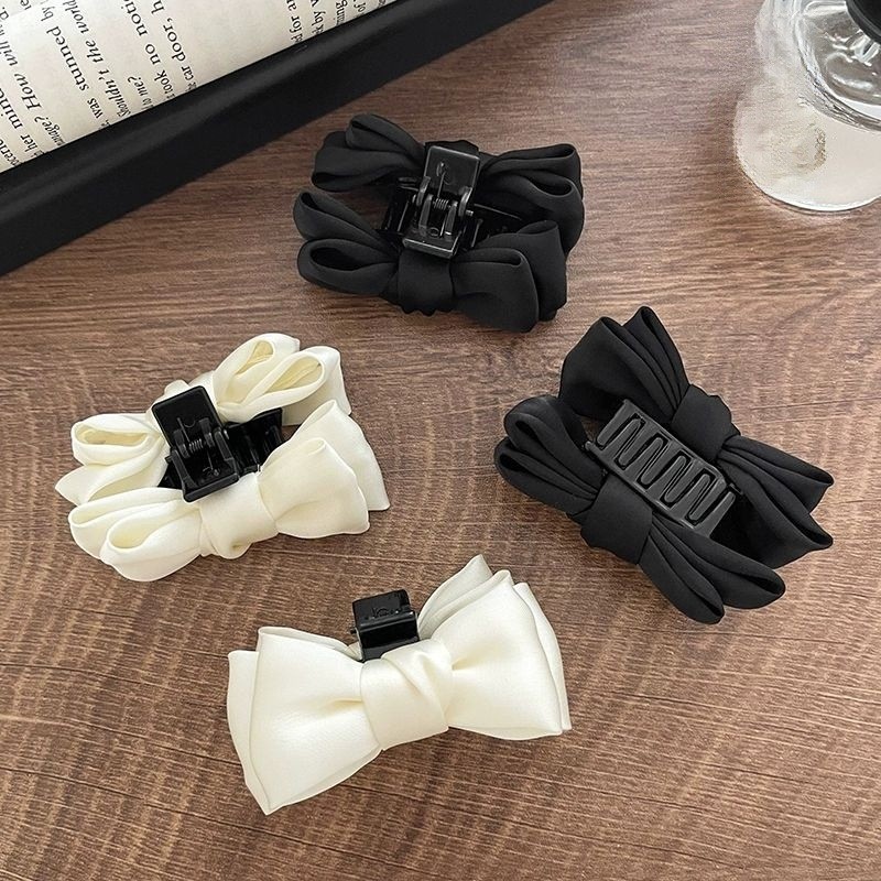 Balltest🎨Satin Nơ Kẹp Tóc Nhỏ Thời Trang Hàn Quốc Kẹp Tóc Đơn Giản Phụ Kiện Tóc Cho Nữ Móng Vuốt Tóc Bằng