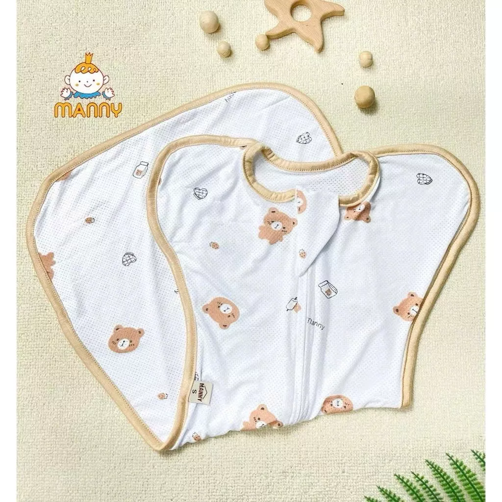 Nhộng Chũn, Nhộng Ngủ Thông Hơi MANNY Chính Hãng  Mềm Mại, Co Giãn Thoáng Khí Và Khóa 2 Chiều Tiện Lợi Cho Bé