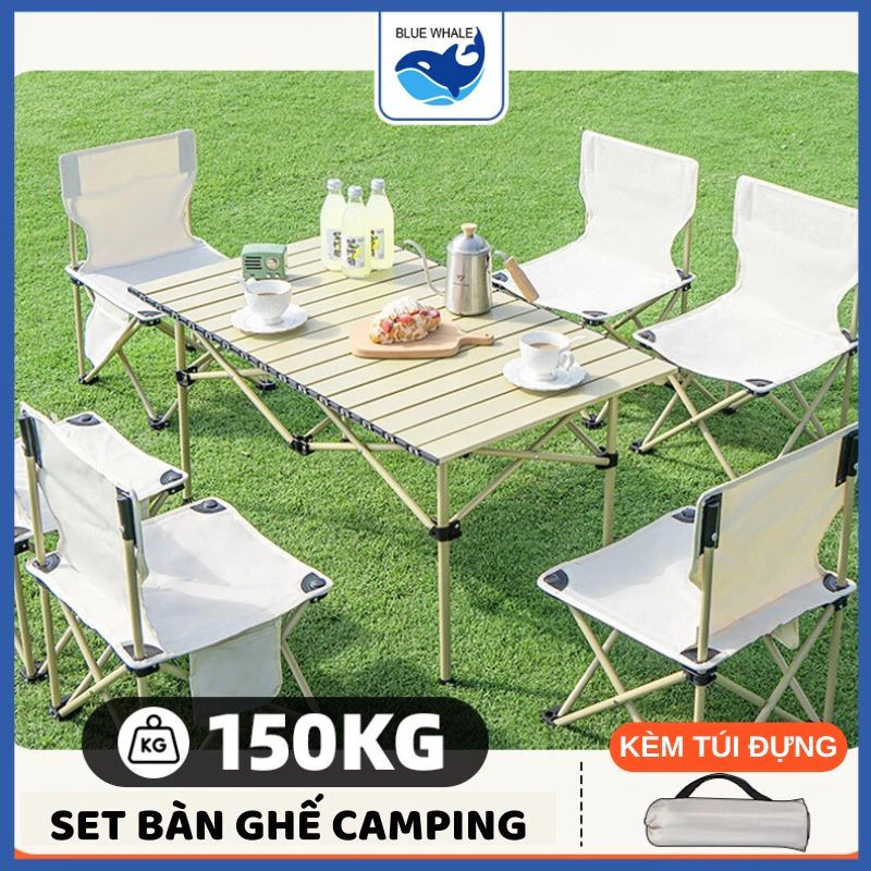Bàn Gấp Gọn, Bàn dã ngoại, Bàn Xếp camping ngoài trời gọn nhẹ, dễ lắp đặt mang theo phù hợp 6-8 người