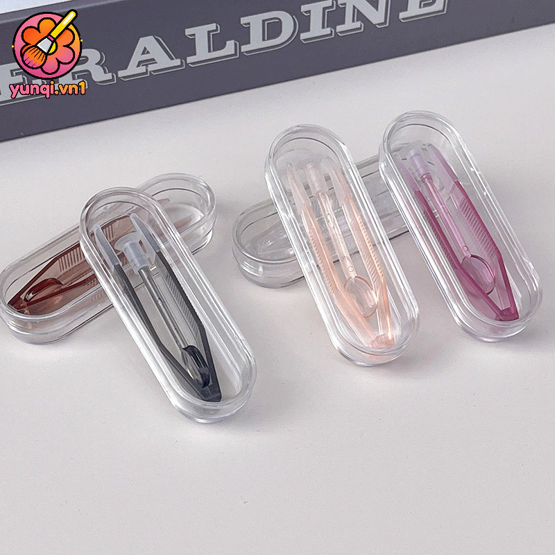 【yunqi】hộp đựng kính áp tròng. Dụng cụ tháo kính áp tròng nhíp gắp kính áp tròng thẩm mỹ