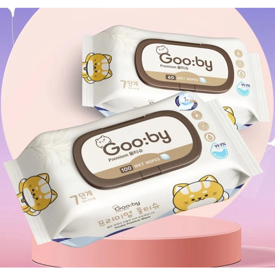 [COMBO 5 GÓI] Khăn ướt Gooby Premium cao cấp, không cồn, không parabens, mềm mịn, an toàn với em bé
