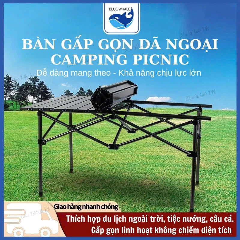 Bàn gấp gọn dã ngoại bàn camping picnic cao cấp hợp- Thích hợp đi chơi picnic cắm trại du