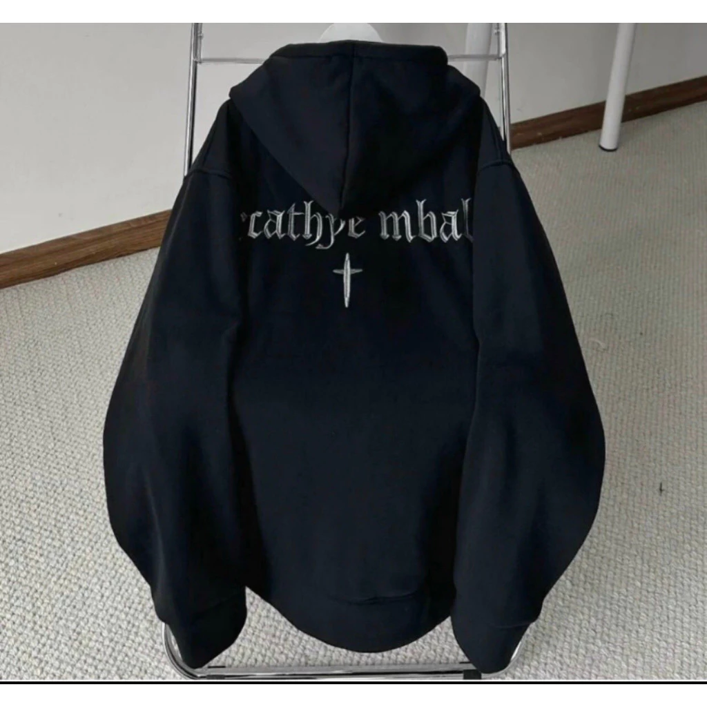 Áo Khoác Hoodie Nam Nữ Chất Liệu Nỉ Bông Dày Dặn Họa Tiết Chữ Thập Phối Dây Kéo Phao Có Nón XSTT FASHION