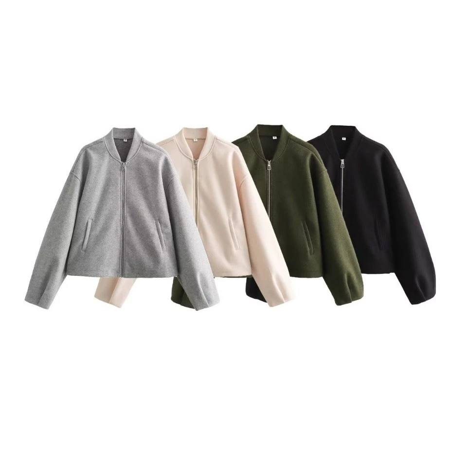ÁO KHOÁC BOMBER NỮ KHÓA KÉO – FORM RỘNG, DỄ PHỐI ĐỒ